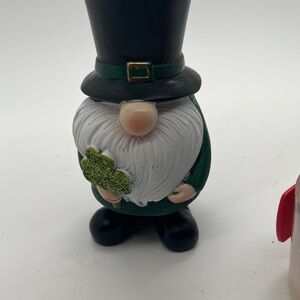 Festive Gnome Figurine with Green and Black Accents
